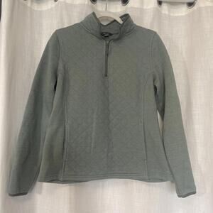 Eddie Bauer Quilted Pullover 1/4 Zip Women’s Size Med Sage Green